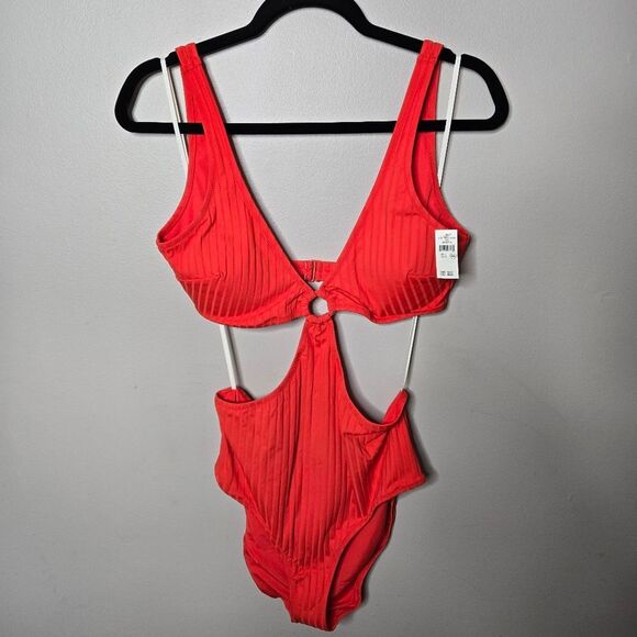 Aerie Red One Piece Swim Large - Picture 1 of 7